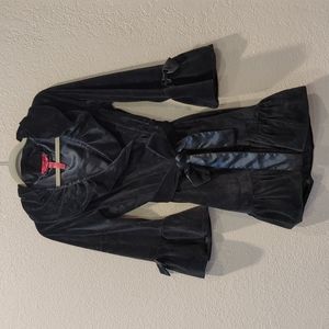 Betsey Johnson Loligoth Black Velvet Bathrobe